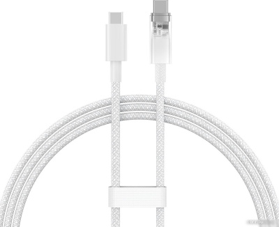 Кабель Baseus Explorer Series Fast Charging Cable Auto Power-Off For Overheating 100W USB Type-C - USB Type-C (1 м, белый) 