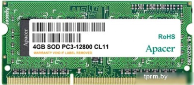 Оперативная память Apacer 4GB DDR3 SO-DIMM PC3-12800 [AS04GFA60CATBGJ] 