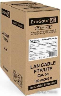 Кабель ExeGate Special UTP4-C5e-CCA-S26-IN-PVC-GY-100 UTP 