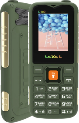 Кнопочный телефон TeXet TM-D400 (зеленый)