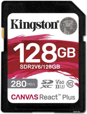 Карта памяти Kingston Canvas React Plus V60 SDXC 128GB 