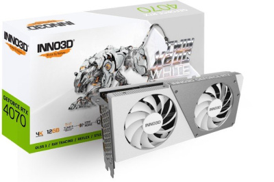 Видеокарта Inno3D GeForce RTX 4070 Twin X2 OC White N40702-126XX-185252W 