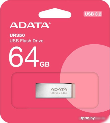 USB Flash ADATA UR350 64GB UR350-64G-RSR/BG (серебристый/коричневый) 