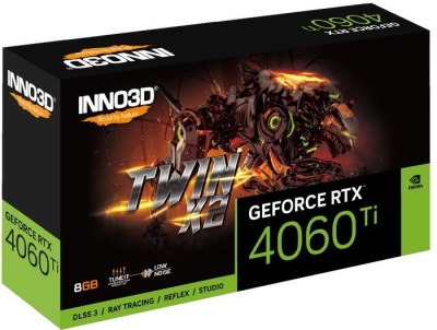 Видеокарта Inno3D GeForce RTX 4060 Ti 8GB Twin X2 N406T2-08D6-171153N 