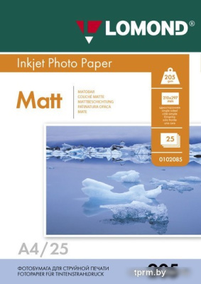 Фотобумага Lomond Односторонняя матовая A4 205г/м2 25л (0102124) 