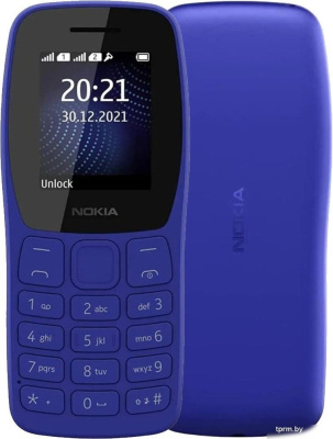 Телефон Nokia 105 (2022) Dual SIM TA-1416 (синий, без З/У) 