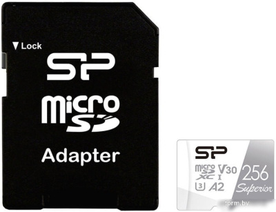 Карта памяти Silicon-Power Superior microSDXC SP256GBSTXDA2V20SP 256GB (с адаптером) 