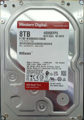 Жесткий диск WD Red Plus 8TB WD80EFPX 