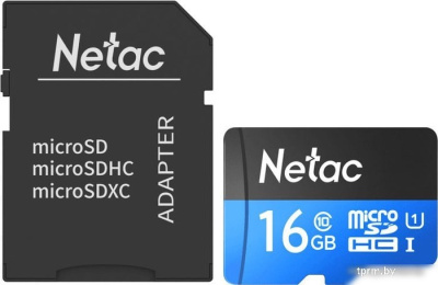 Карта памяти Netac P500 Standard 16GB NT02P500STN-016G-R (с адаптером) 
