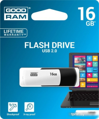 USB Flash GOODRAM UCO2 16GB (черный/белый) [UCO2-0160KWR11] 