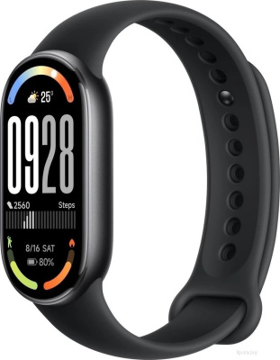 Фитнес-браслет Xiaomi Smart Band 10 M2459B1 (черный, с черным силиконовым ремешком, международная версия) 