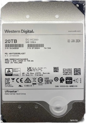 WD Ultrastar DC HC560 20TB WUH722020BL4207 