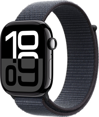 Умные часы Apple Watch Series 10 46 мм (алюминиевый корпус, черный/темно-серый, нейлоновый ремешок) 