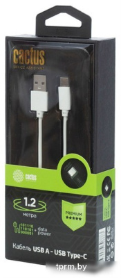 CACTUS USB Type-A - USB Type-C CS-USB.A.USB.C-1.2 (1.2 м, белый) 