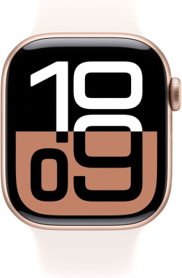 Умные часы Apple Watch Series 10 42 мм (алюминиевый корпус, розовое золото/легкие румяна, спортивный силиконовый ремешок S/M) 