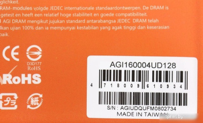 Оперативная память AGI UD128 4ГБ DDR3 1600 МГц AGI160004UD128 