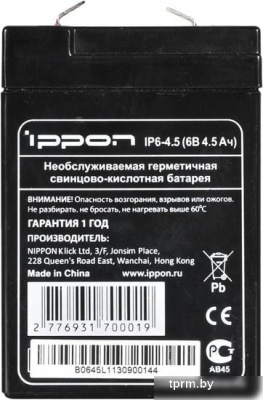 IPPON IP 6-4.5 (6В/4.5 А·ч) 