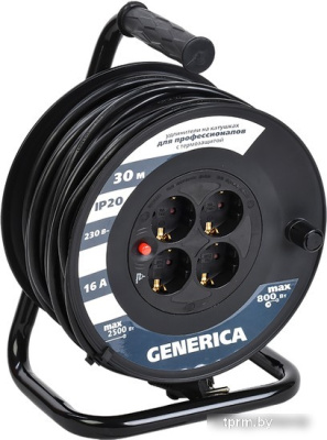 Удлинитель Generica УК30 WKP20-16-04-30-G (30 м, черный) 