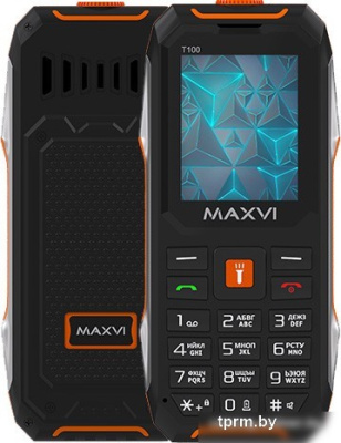 Кнопочный телефон Maxvi T100 (оранжевый) 