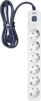 Стабилизатор Powercom SP-06W (1.8м, 6 розеток, белый/серый) 