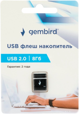 USB Flash Gembird GFL-2.0-8mini 8Gb (черный) 
