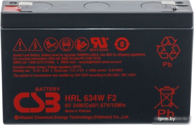 Аккумулятор для ИБП CSB Battery HRL634W F2 (6В/9 А·ч) 