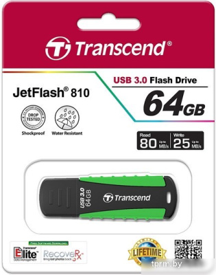 USB Flash Transcend JetFlash 810 Black-Green 64GB (TS64GJF810) 