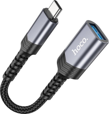 Адаптер Hoco UA24 USB Type-C - USB Type-A (0.16 м, черный) 