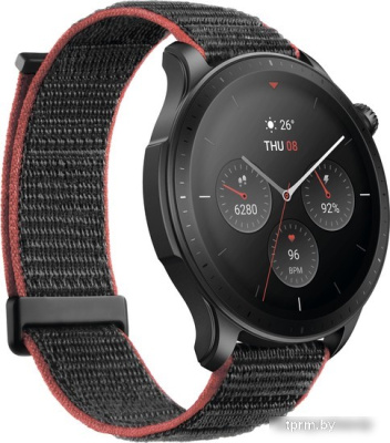 Amazfit GTR 4 (серый, с черным нейлоновым ремешком) 