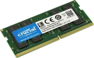 Оперативная память Crucial 8GB DDR4 SODIMM PC4-25600 CT8G4SFRA32A 