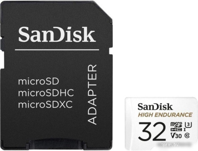 Карта памяти SanDisk High Endurance microSDHC SDSQQNR-032G-GN6IA 32GB (с адаптером) 