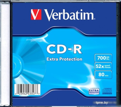 CD-R диск Verbatim 700Mb DL Extra Protection 52x Slim 43347 (1 шт.) 