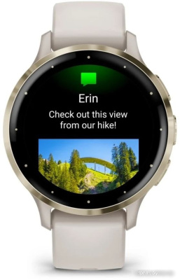 Garmin Venu 3S (слоновая кость, с силиконовым ремешком) 