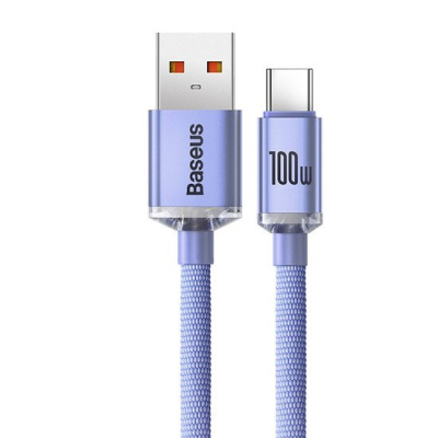 Кабель Baseus Crystal Shine USB Type-A - USB Type-C (1.2 м, фиолетовый) 