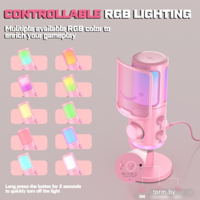 Проводной микрофон FIFINE AM6 (розовый) 