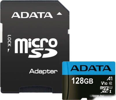 Карта памяти A-Data Premier AUSDX128GUICL10A1-RA1 microSDXC 128GB (с адаптером) 