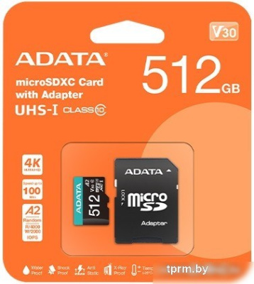 Карта памяти ADATA Premier AUSDX512GUICL10A1-RA1 microSDXC 512GB (с адаптером) 