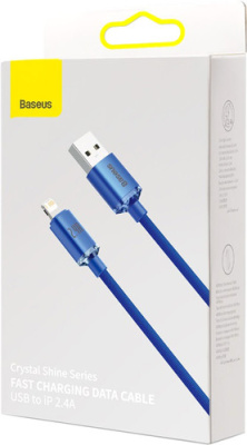 Кабель Baseus Crystal Shine USB Type-A - Lightning (1.2 м, синий)