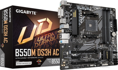 Материнская плата Gigabyte B550M DS3H AC (rev. 1.7) 