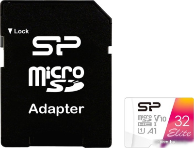 Silicon-Power Elite microSDHC SP032GBSTHBV1V20SP 32GB (с адаптером) 
