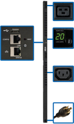 Блок распределения питания Tripp Lite PDUMV20HVNETLX