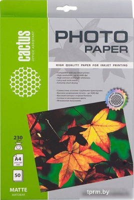 CACTUS Матовая A4 230 г/кв.м. 50 листов(CS-MA423050) 