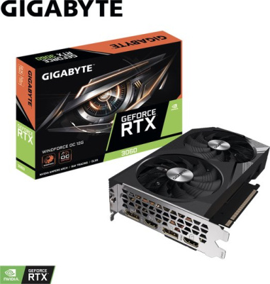 Видеокарта Gigabyte GeForce RTX 3060 Windforce OC 12G GV-N3060WF2OC-12GD 