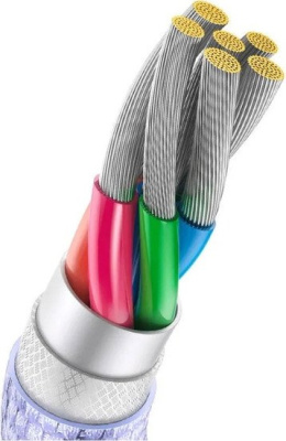 Кабель Baseus Crystal Shine Series CAJY000505 USB Type-A - USB Type-C (2 м, фиолетовый) 
