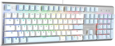 Клавиатура A4Tech Fstyler FS100 Neon (серебристый/голубой) 