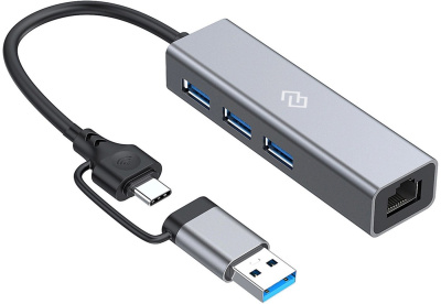 USB-хаб Digma DHUB-LAN-4port