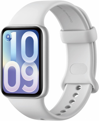 Фитнес-браслет Xiaomi Smart Band 10 Pro M2552B1 (серебристый, со светло-серым силиконовым ремешком, международная версия) 