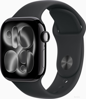 Умные часы Apple Watch Series 11 42 мм (алюминиевый корпус, черный/черный, спортивный силиконовый ремешок S/M) 