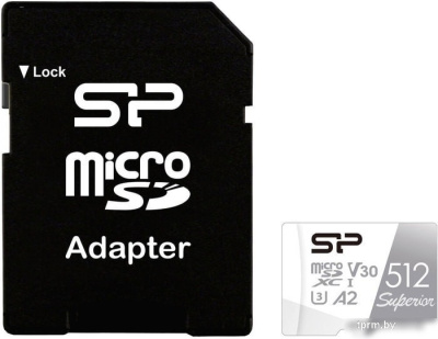 Карта памяти Silicon-Power Superior microSDXC SP512GBSTXDA2V20SP 512GB (с адаптером) 