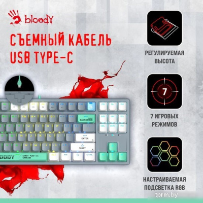 Клавиатура A4Tech Bloody S87 Energy Ash (Bloody BLMS Red Plus) 
